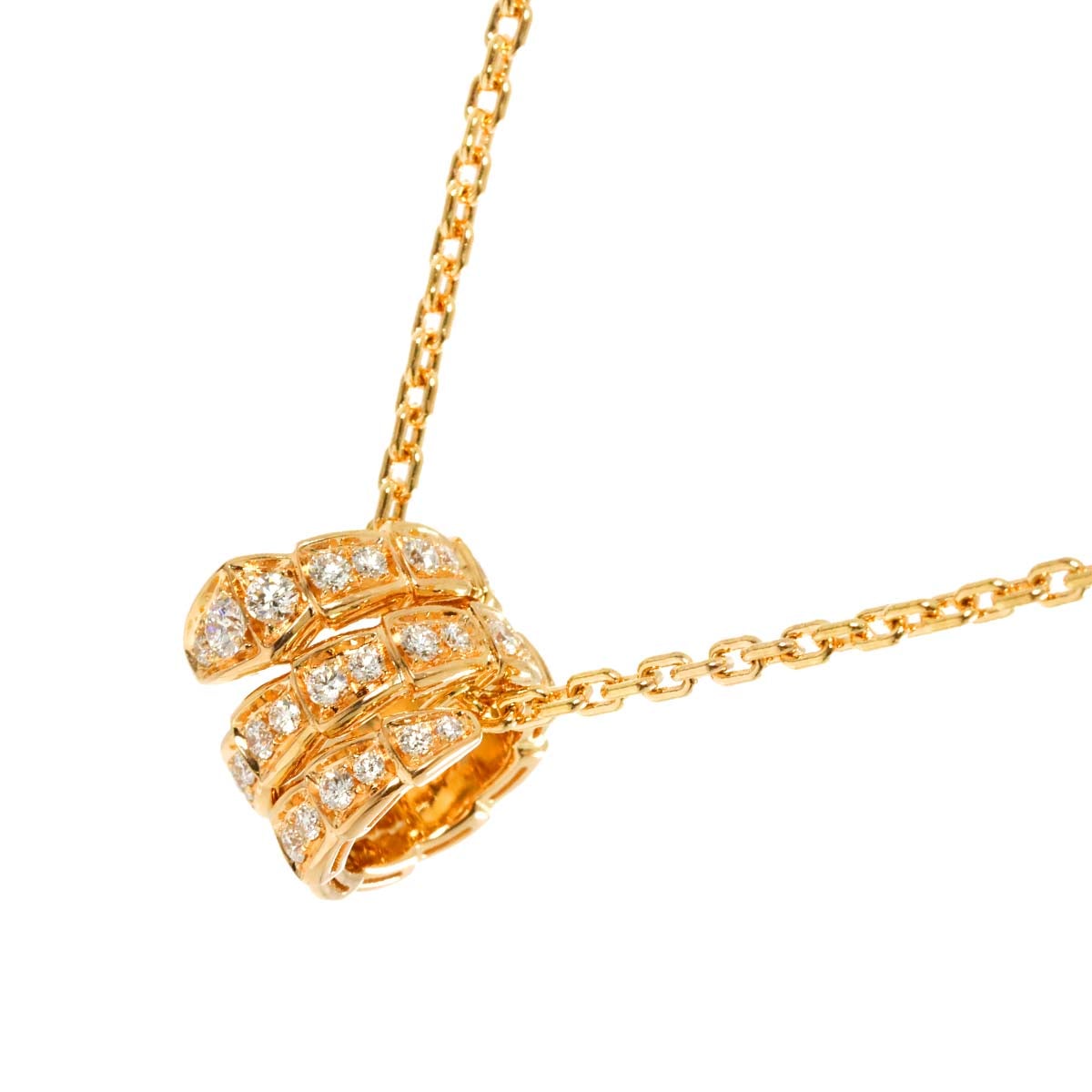 BVLGARI セルペンティ ヴァイパー フル パヴェダイヤ ネックレス 43cm K18 PG ピンクゴールド 750 Diamond Necklace【証明書付き】 ブルガリ 90309468