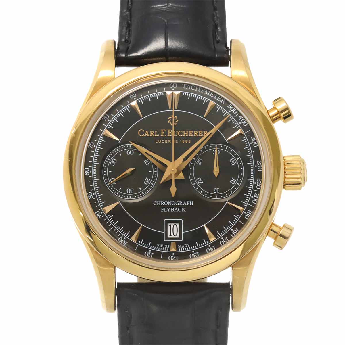 CARL F.BUCHERER マネロ フライバック 00 10919 03 33 01 クロノグラフ メンズ 腕時計 デイト K18PG ピンクゴールド オートマ 自動巻き ウォッチ Manero カール F. ブヘラ 90309606