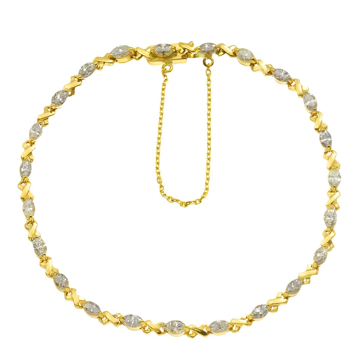 ダイヤ 2.27ct ブレスレット 17.5cm K18 YG  イエローゴールド 750 Diamond Bracelet 90305955