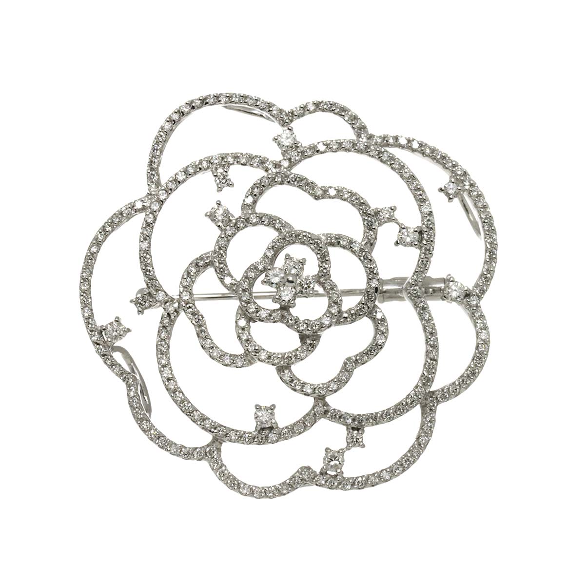 ダイヤ 1.77ct ブローチ K18 WG ホワイトゴールド 750 Diamond Brooch 90306249