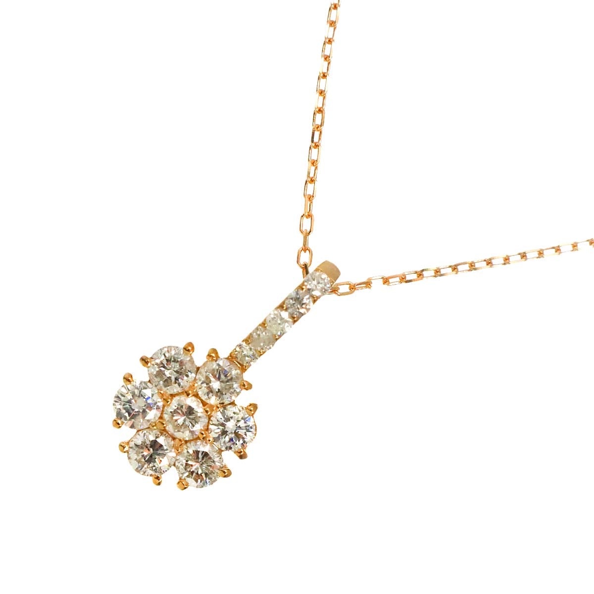 ダイヤ 1.00ct ネックレス 45cm K18 PG ピンクゴールド 750 Diamond Necklace 90308732