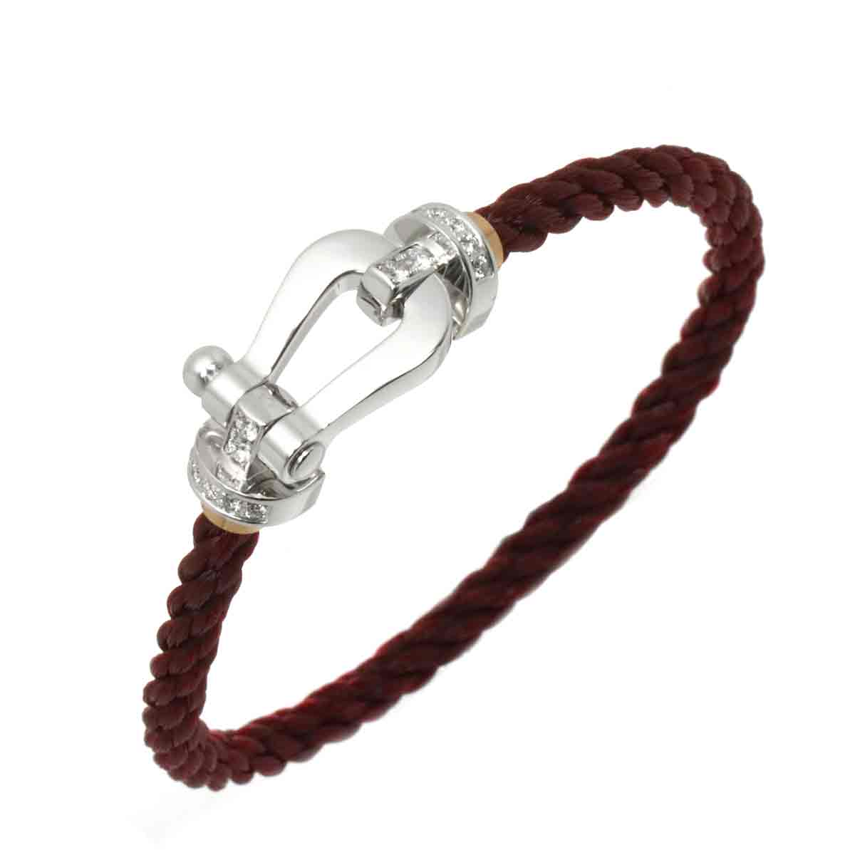 FRED フォース10 LM ハーフダイヤ ブレスレット #17 K18 WG ホワイトゴールド 750 ケーブル Force 10 Bracelet【証明書付き】フレッド 90307420
