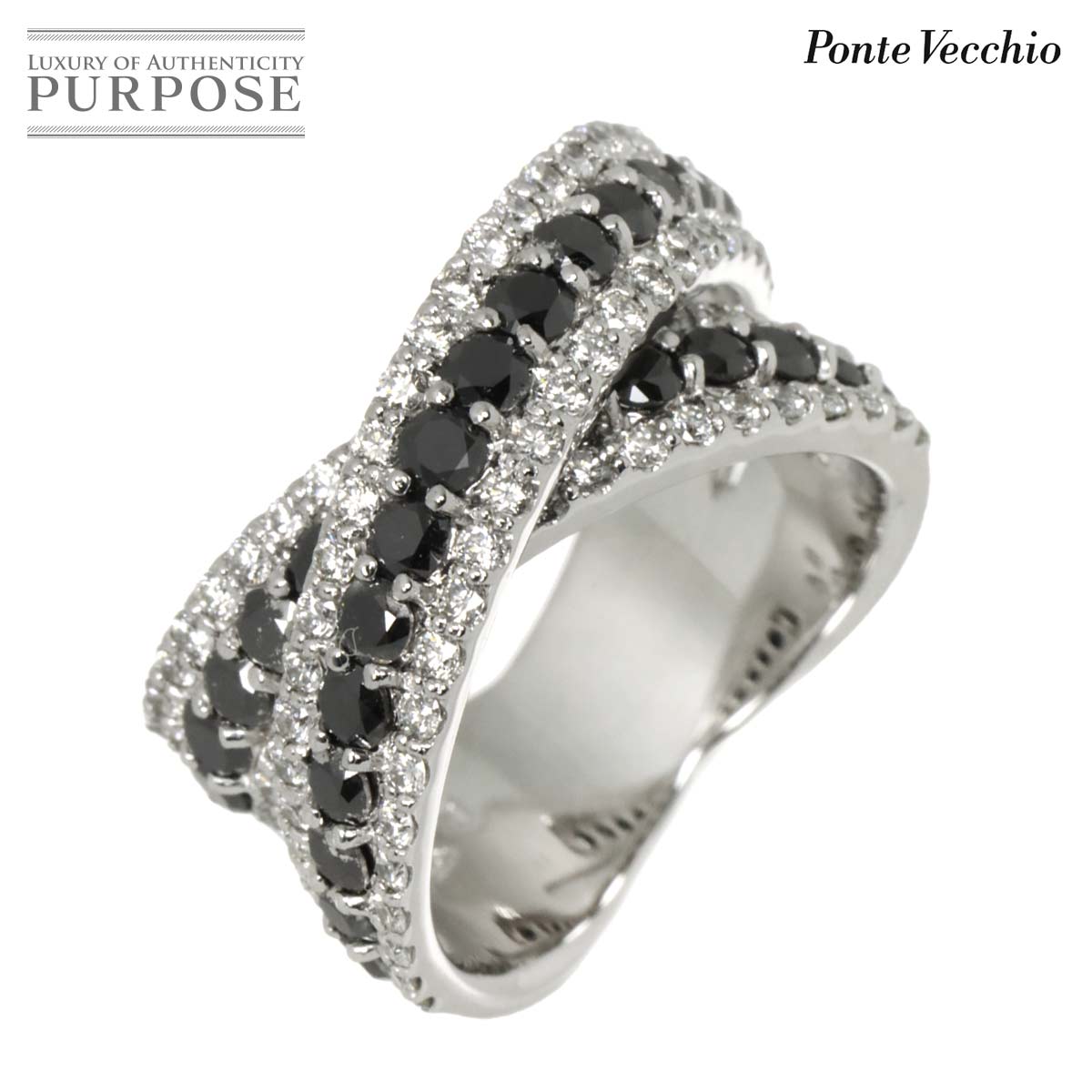 Ponte Vecchio 12号 リング ブラックダイヤ 1.93ct ダイヤ 1.01ct K18 WG ホワイトゴールド 750 指輪 Diamond Ring ポンテヴェキオ 90307724