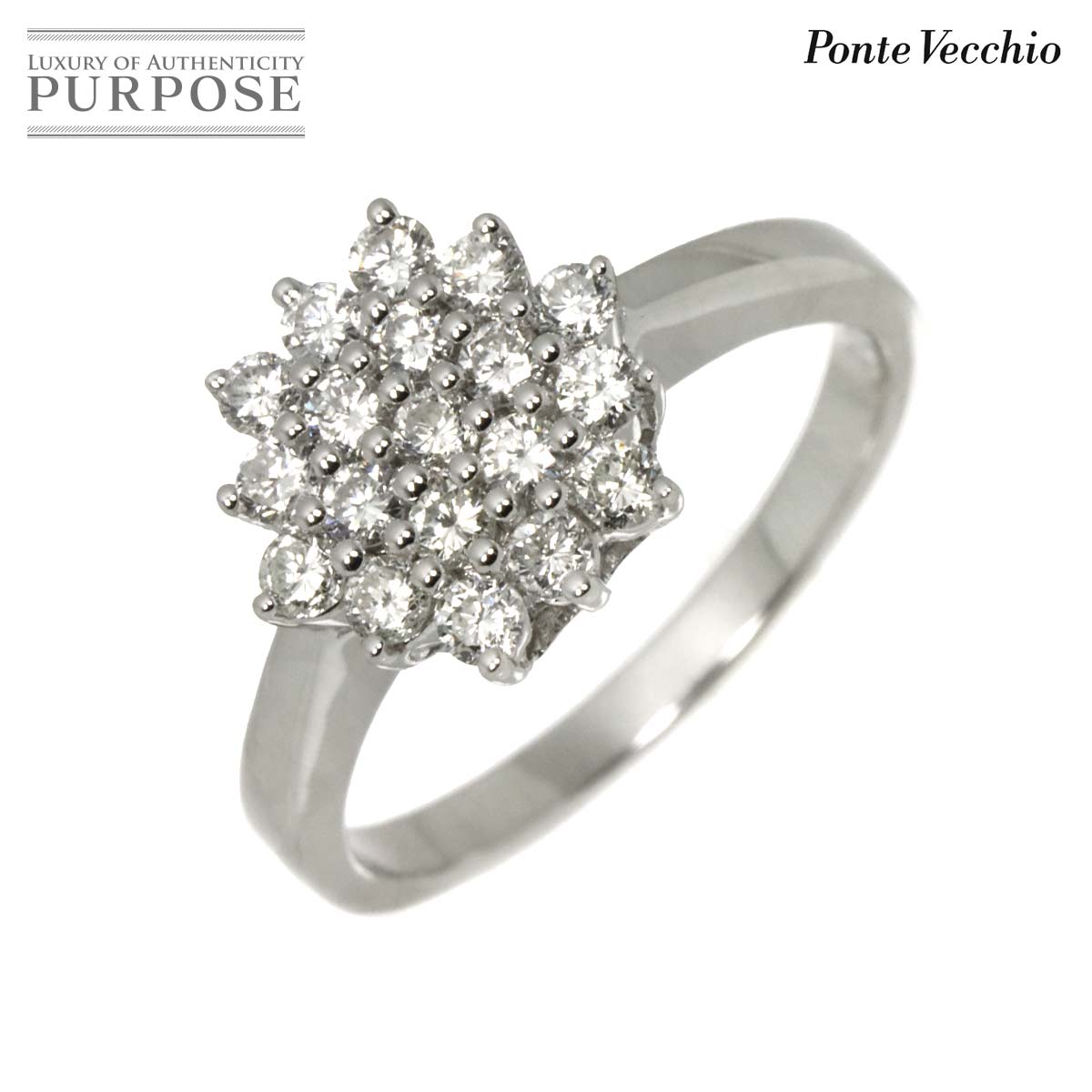 Ponte Vecchio 14号 リング ダイヤ 0.67ct K18 WG ホワイトゴールド 750 指輪 Diamond Ring ポンテヴェキオ 90308185