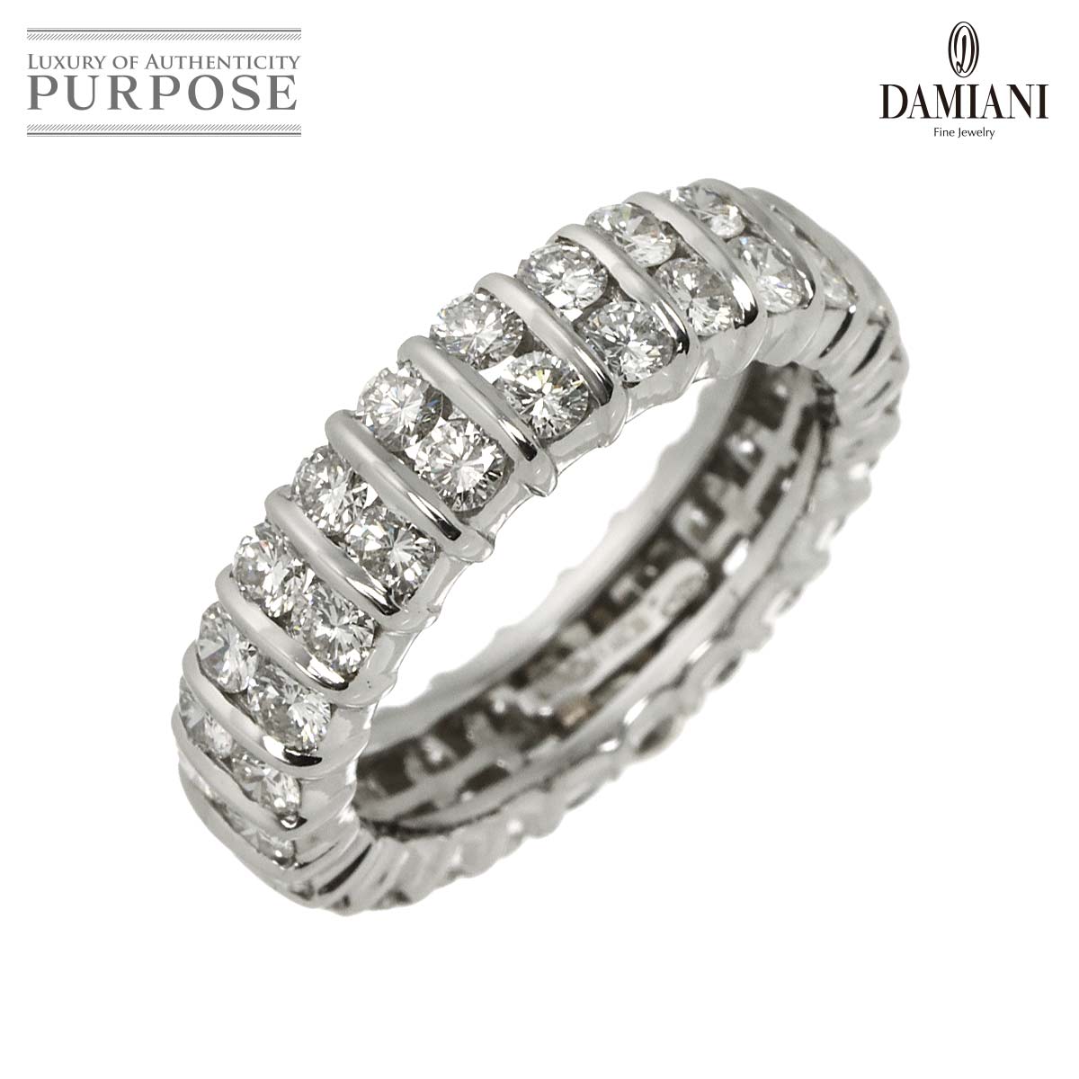 DAMIANI 13号 リング エタニティ フル ダイヤ K18 WG ホワイトゴールド 750 指輪 Diamond Ring ダミアーニ 90309397