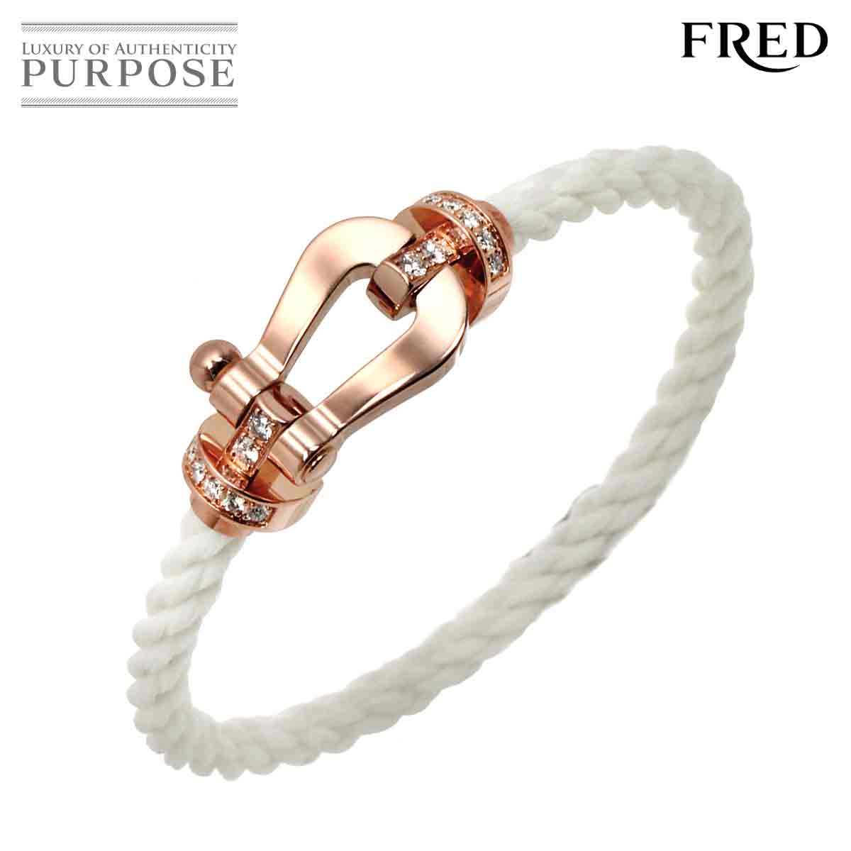 FRED フォース10 LM ハーフ ダイヤ ブレスレット #15 K18 PG ピンクゴールド ケーブル 750 Force 10 Diamond Bracelet フレッド 90309508