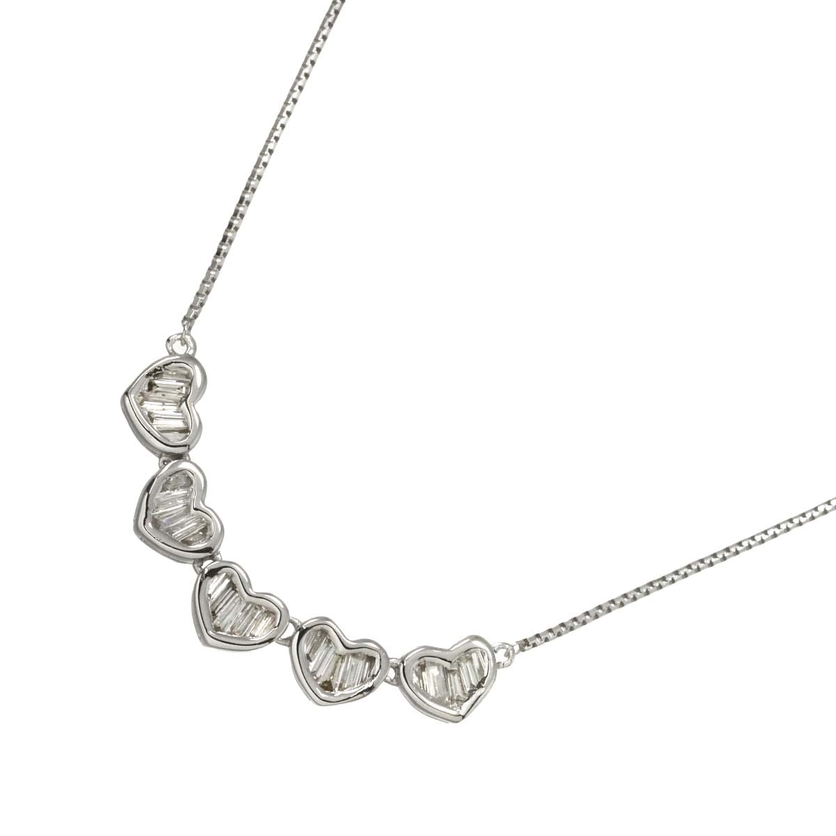 ダイヤ 0.27ct ネックレス 48cm K18 WG ホワイトゴールド 750 Diamond Necklace 90305529