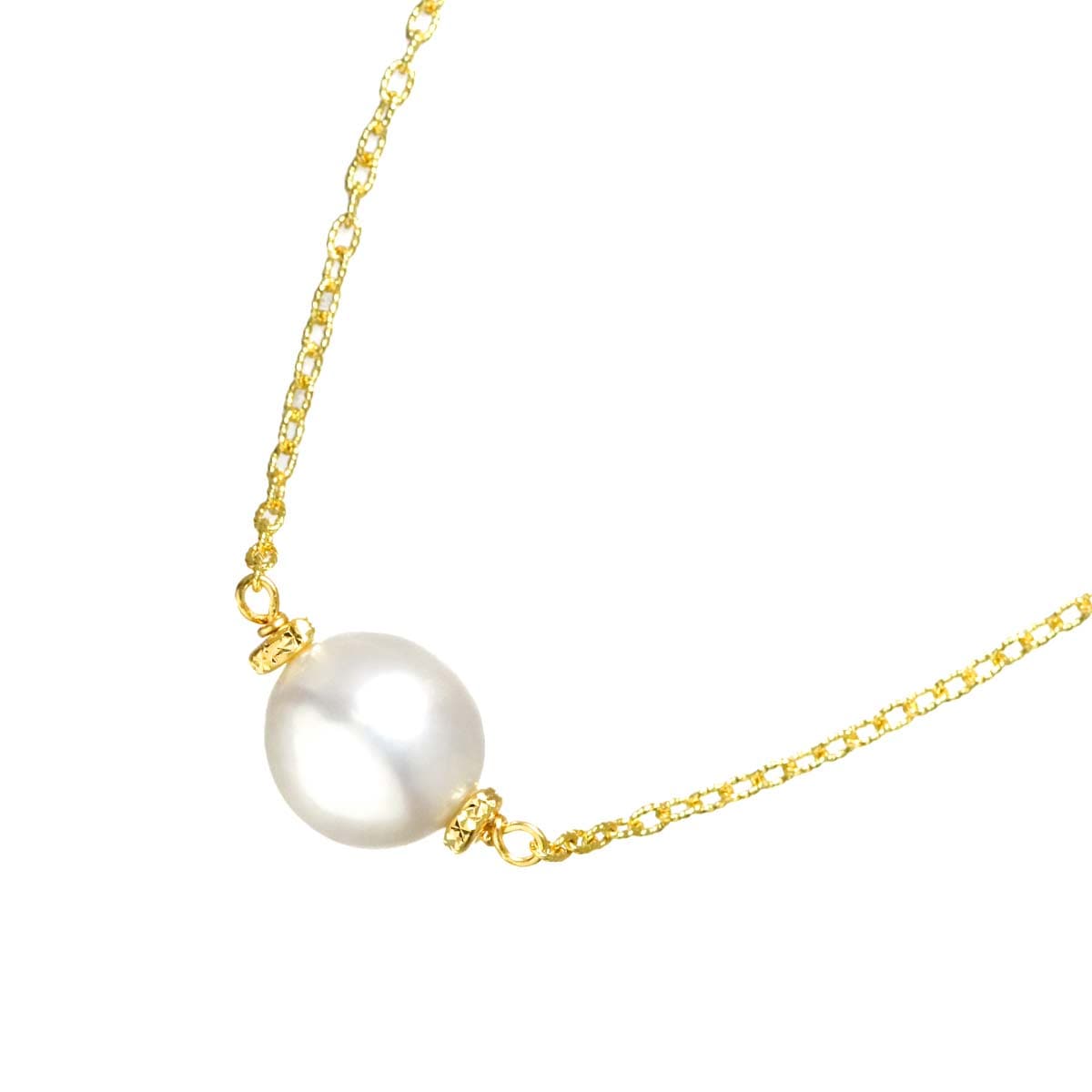 白蝶真珠 9.6mm K18 YG ネックレス 40cm イエローゴールド 750 パール Pearl Necklace 90308663