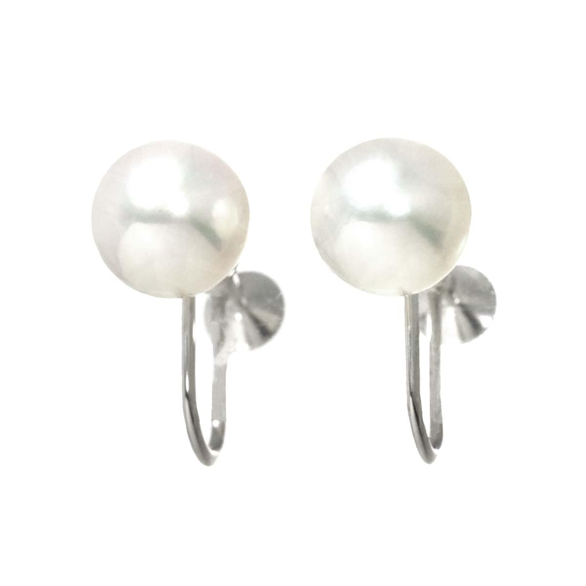 MIKIMOTO アコヤ真珠 7.8mm イヤリング K18 WG ホワイトゴールド 750 パール Akoya Pearl Earrings ミキモト 90303938