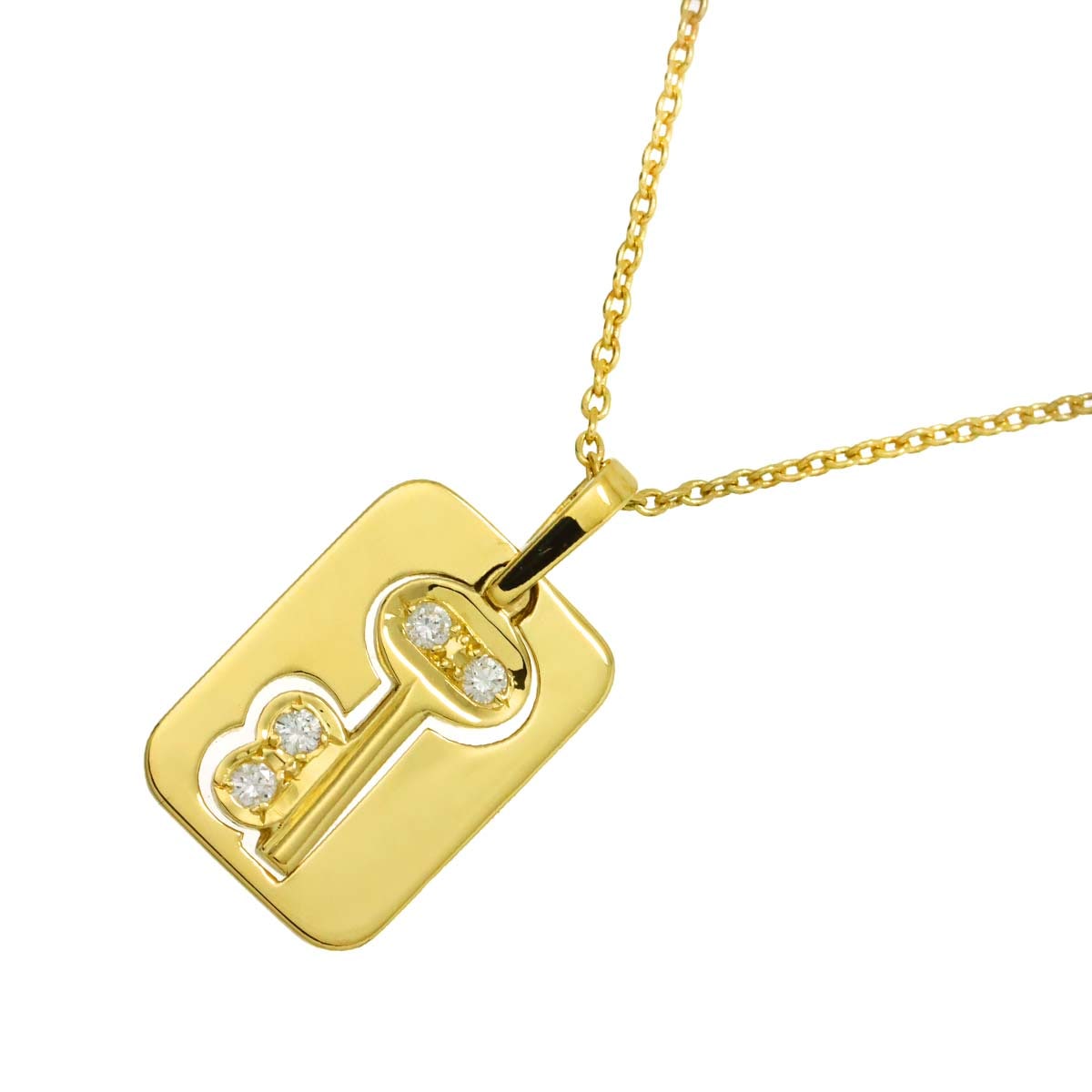 Christian Dior ダイヤ ネックレス 40cm K18 YG イエローゴールド 750 キー Diamond Necklace クリスチャン ディオール 90306661