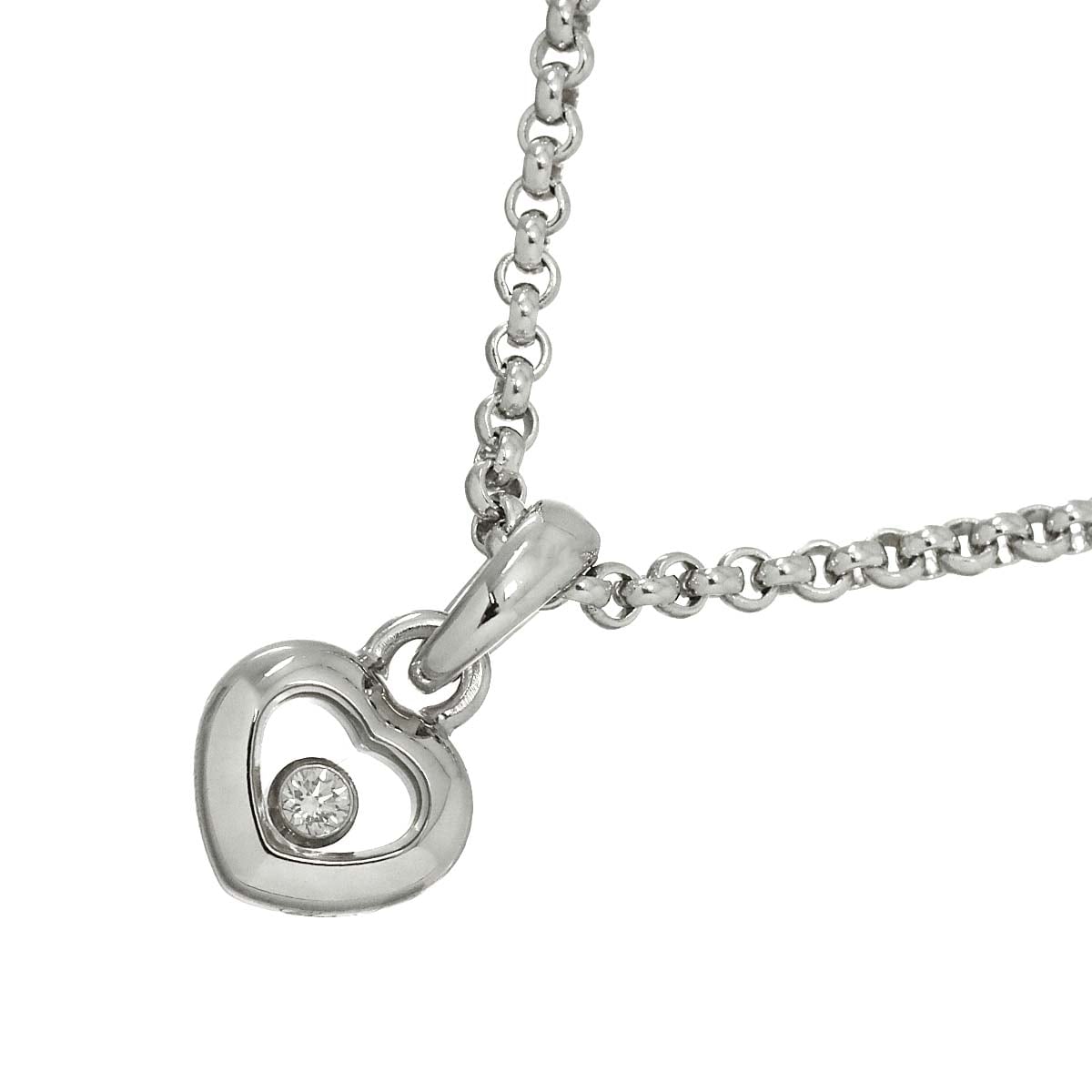 Chopard ハッピーダイヤ ハート ネックレス 42cm K18 WG ホワイトゴールド 750 Happy Diamond Necklace ショパール 90309507