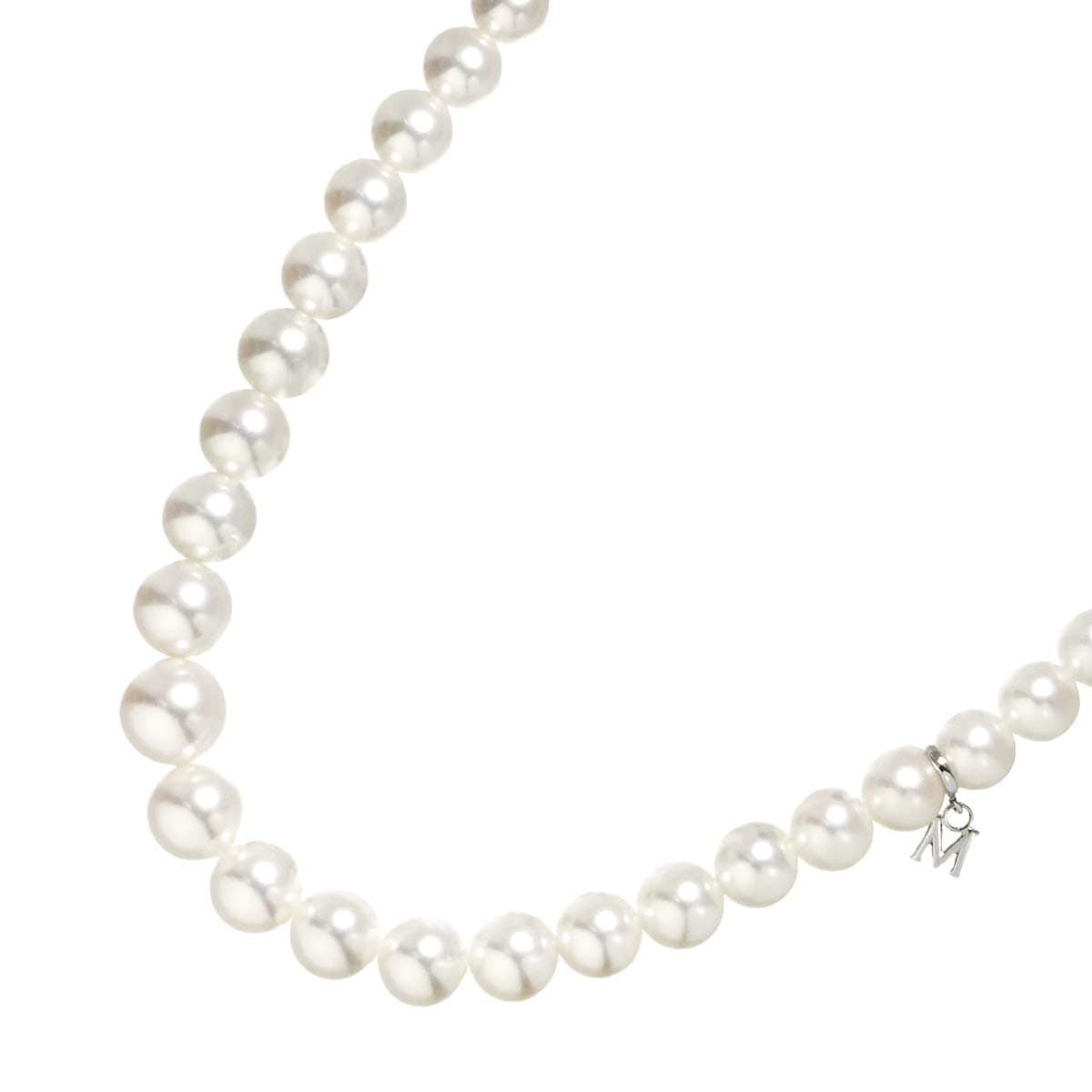 MIKIMOTO アコヤ真珠 8.7-6.4mm ネックレス 36cm SV シルバー パール Akoya Pearl Necklace ミキモト 90310451