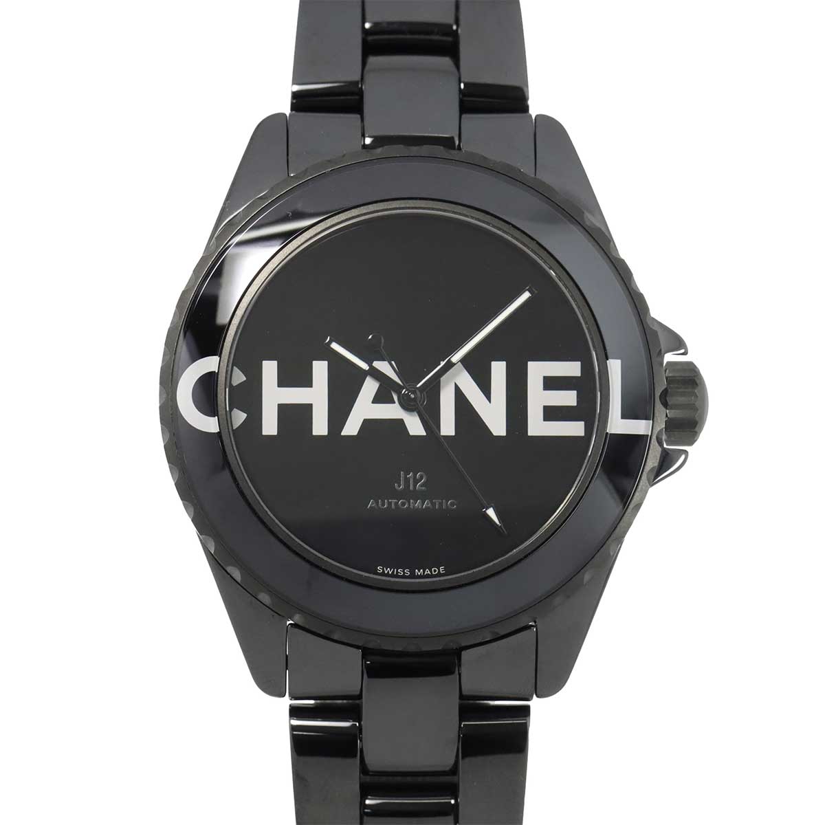 CHANEL J12 38mm ウォンテッド ドゥ シャネル H7418 メンズ 腕時計 ブラック セラミック デイト オートマ 自動巻き ウォッチ シャネル 90310966