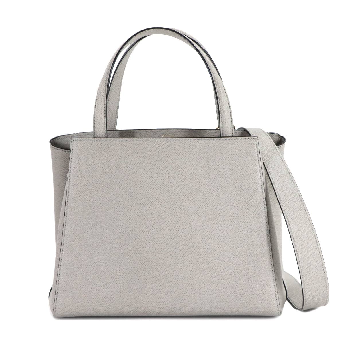 Valextra ミディアム トリエンナーレ 2way ハンド ショルダー バッグ レザー グレー Medium Triennale ヴァレクストラ 90304493