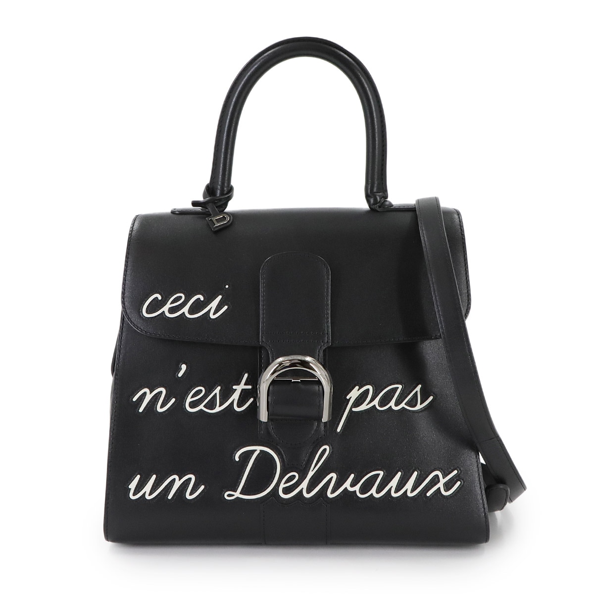 DELVAUX ブリヨン ルーモア MM 2way ハンド ショルダー バッグ レザー ノワール ブラック Brillant L'Humour デルヴォー 90309421