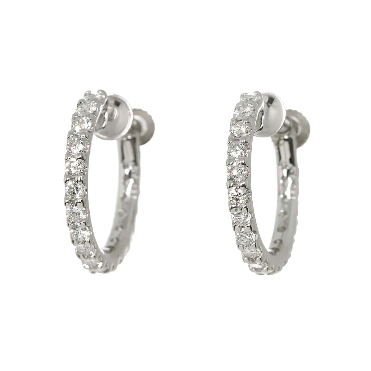 ダイヤ 0.35ct/0.35ct K18 WG イヤリング ホワイトゴールド 750 Diamond Earrings Clip-on 90305949