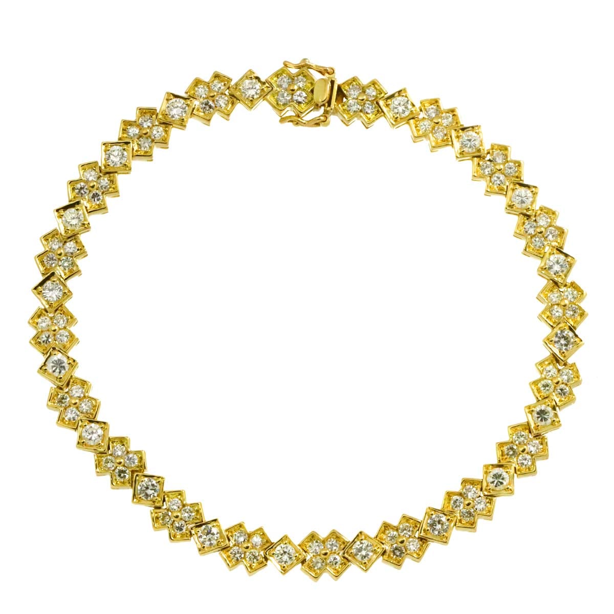 ダイヤ 3.25ct ブレスレット 18.5cm K18 YG イエローゴールド 750 Diamond Bracelet 90308136