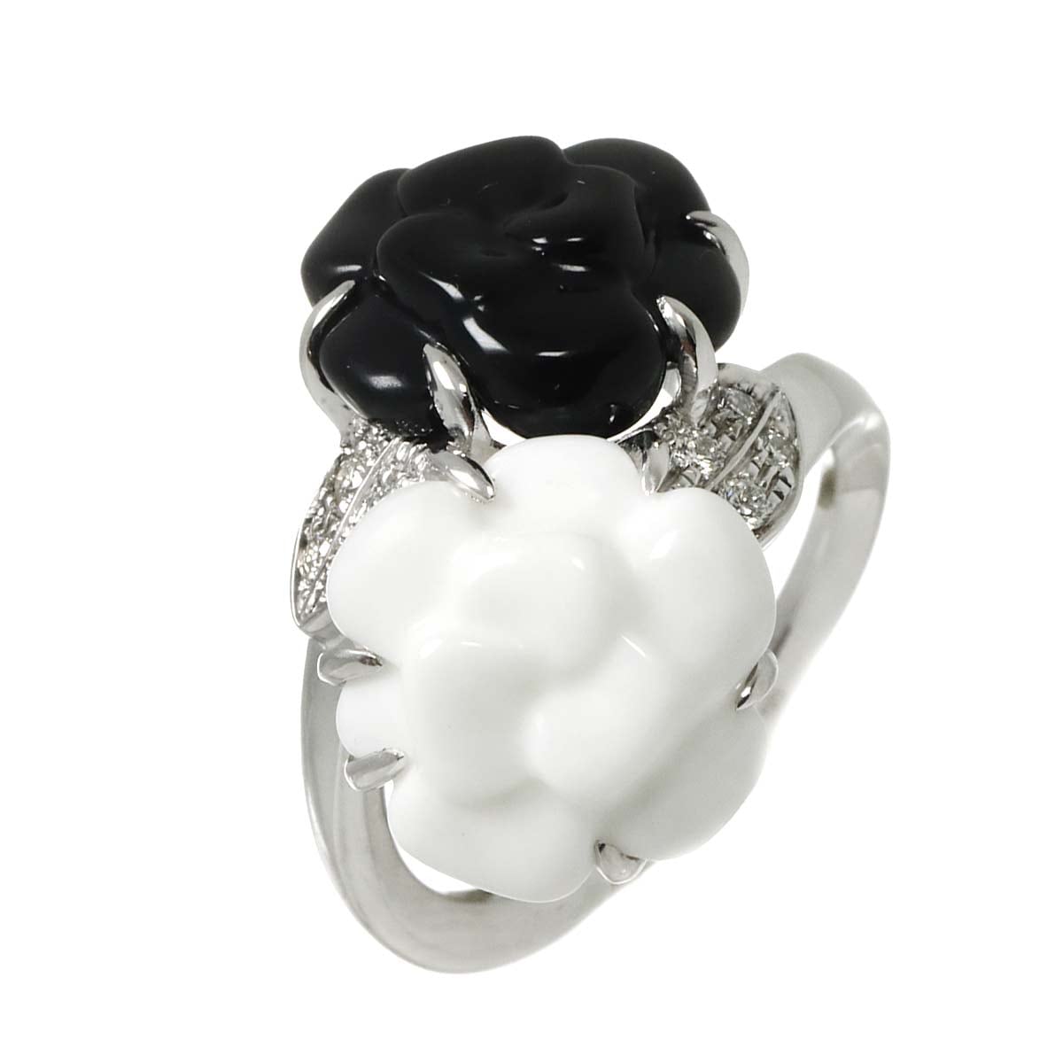 CHANEL カメリア #50 リング セラミック ダイヤ K18 WG ホワイトゴールド 750 指輪 Diamond Ring シャネル 90308175