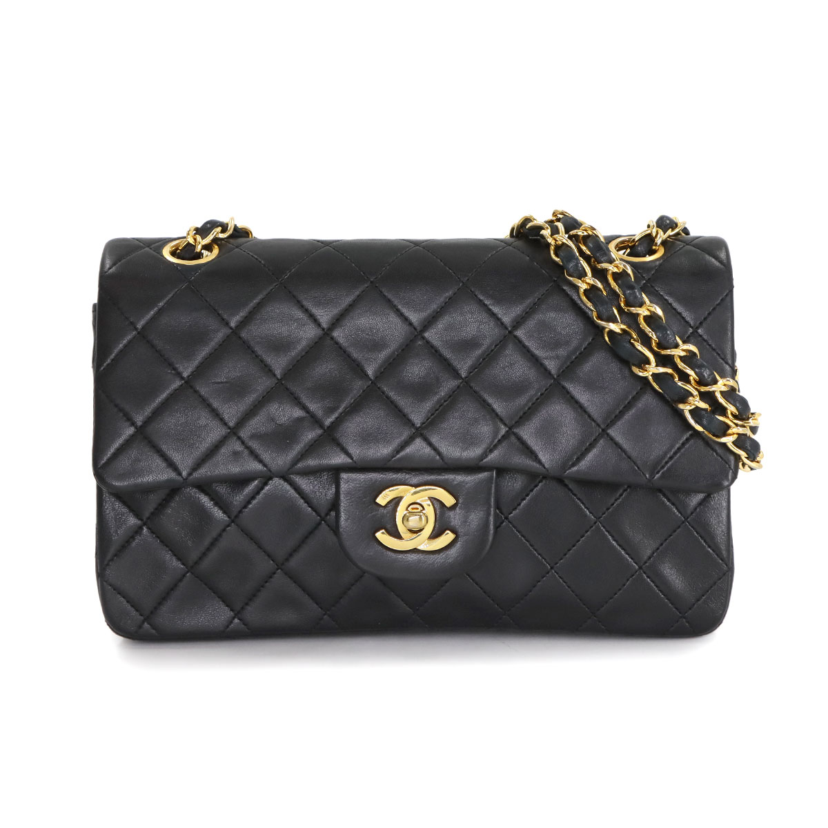 CHANEL マトラッセ 23 チェーン ショルダー バッグ ラムスキン ブラック A01113 ゴールド 金具 ヴィンテージ Matelasse 23 Bag シャネル 90307299