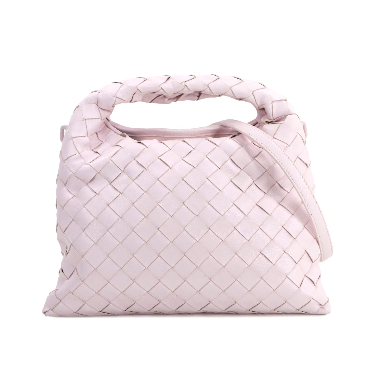BOTTEGA VENETA イントレチャート ミニ ホップ 2way ハンド ショルダー バッグ レザー ピンク 777586 Mini Hop Bag ボッテガ ヴェネタ 90309236