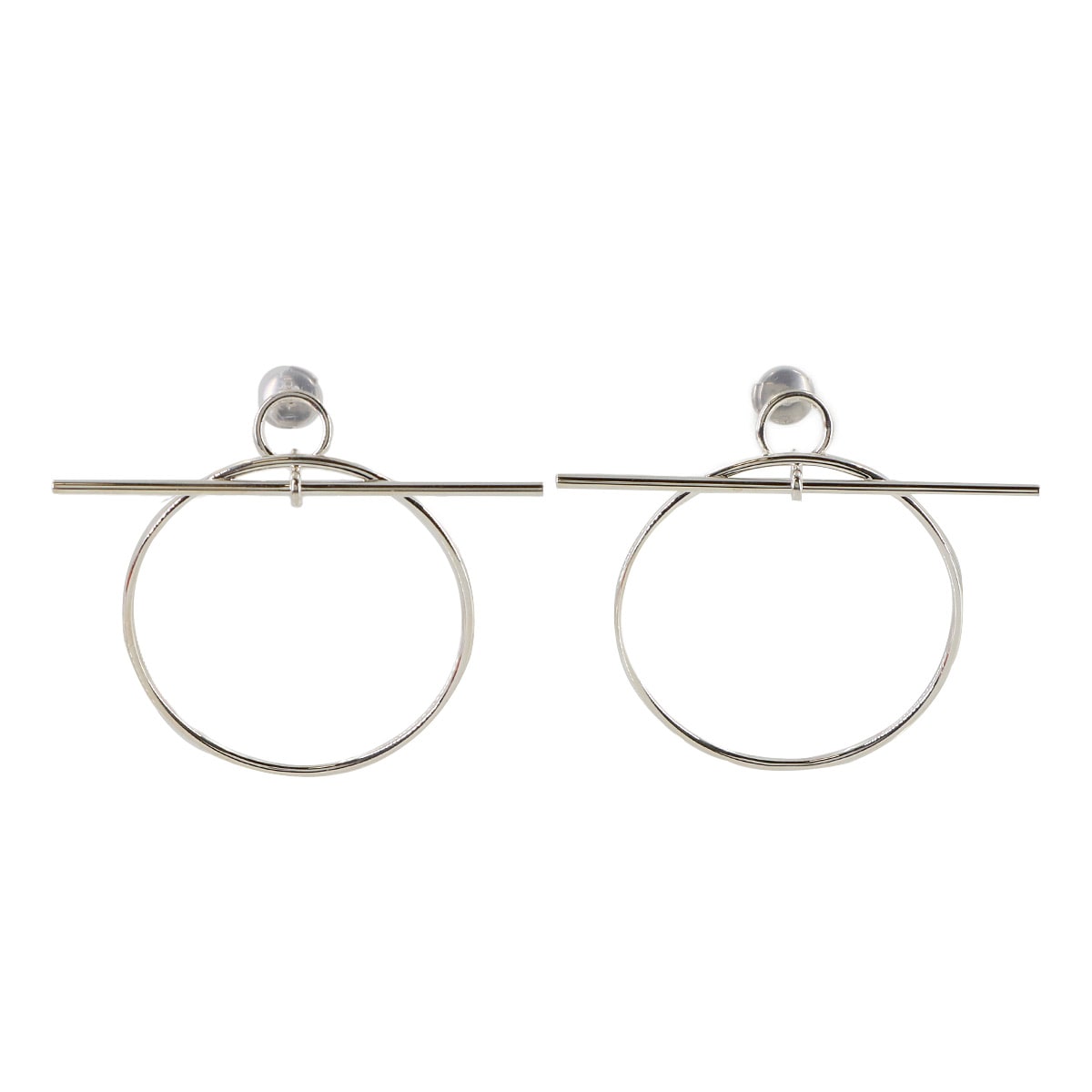 HERMES ループ MM ピアス SV 925 シルバー アクセサリー Loop Earrings エルメス 90309341