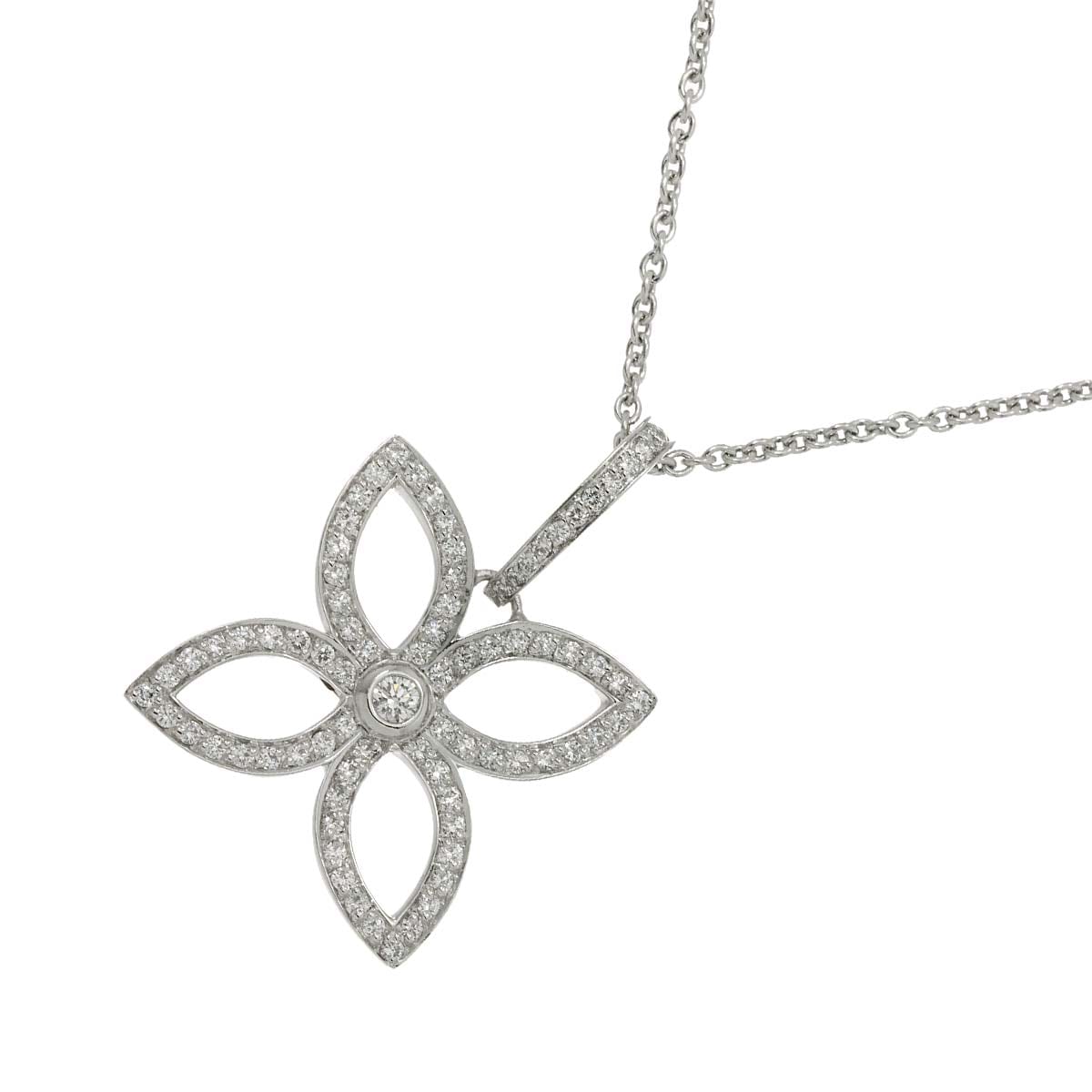 LOUIS VUITTON パンダンティフ クラッカント ダイヤ ネックレス 40cm K18 WG ホワイトゴールド 750 Diamond Necklace ルイ ヴィトン 90307737