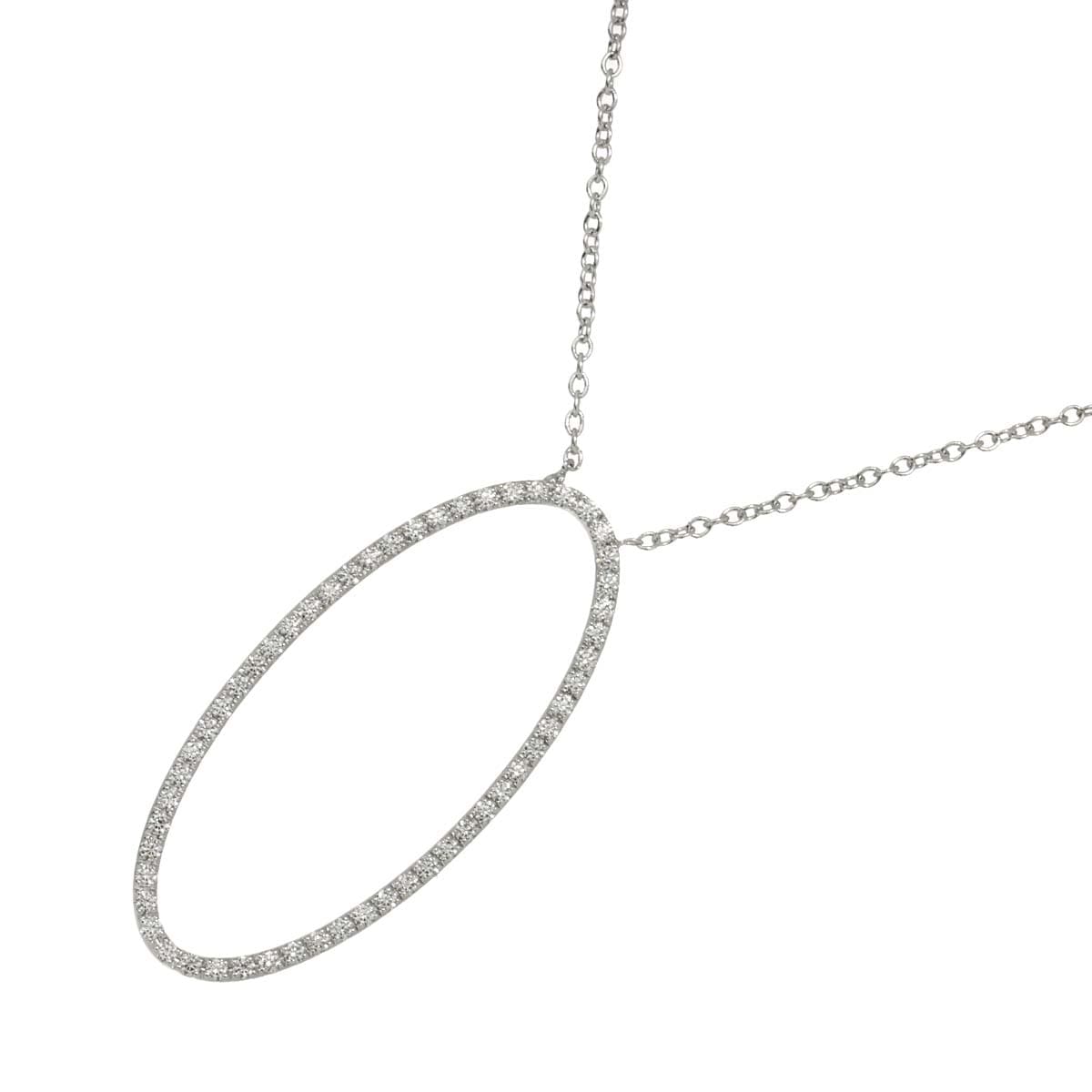 TIFFANY&CO. メトロ オーバル ダイヤ ネックレス 40cm K18 WG ホワイトゴールド 750 Necklace ティファニー 90307741