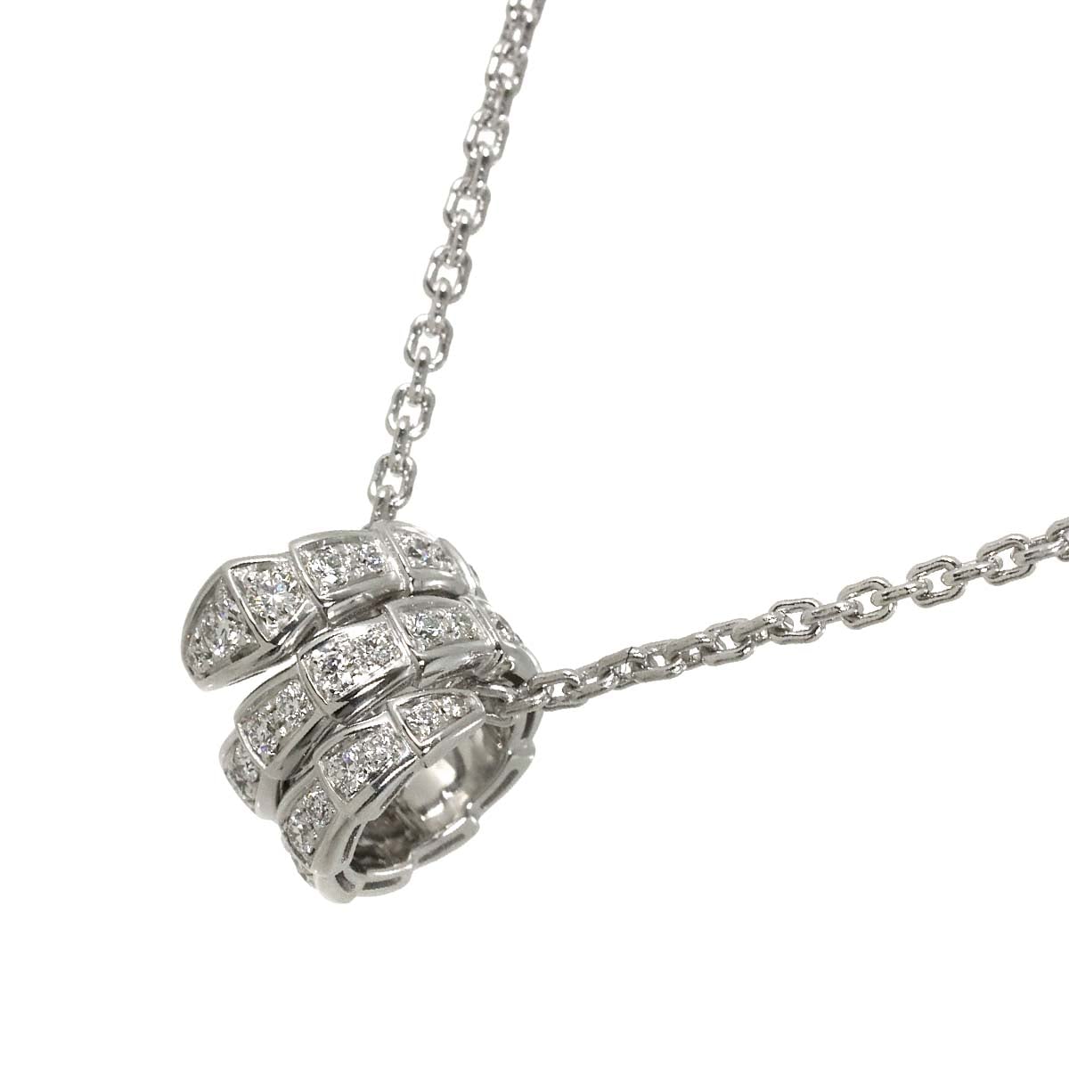 BVLGARI セルペンティ ヴァイパー ダイヤ ネックレス 43cm K18 WG ホワイトゴールド 750 Diamond Necklace【証明書付き】ブルガリ 90307897