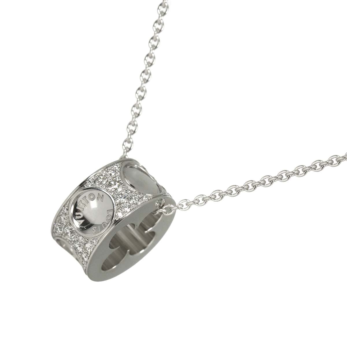 LOUIS VUITTON パンダンティフ アンプラント ダイヤ ネックレス GM 45cm K18 WG ホワイトゴールド 750 Necklace ルイ ヴィトン 90307944