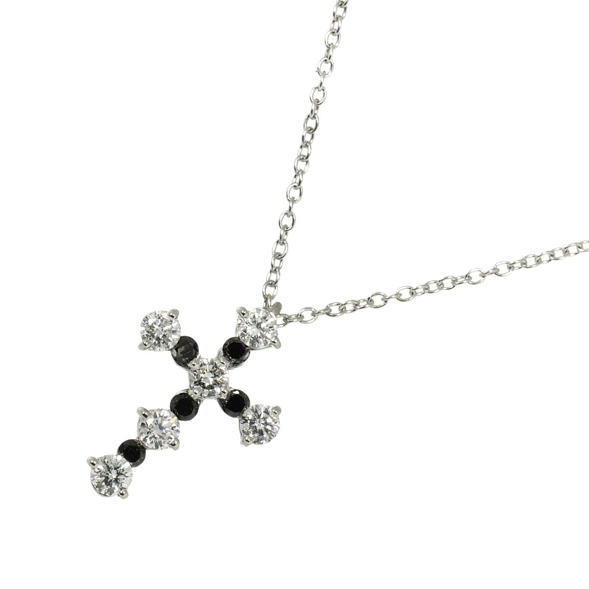Ponte Vecchio ダイヤ 0.40ct/0.10ct ネックレス 41cm K18 WG ホワイトゴールド 750 クロス Diamond Necklace ポンテヴェキオ 90309389