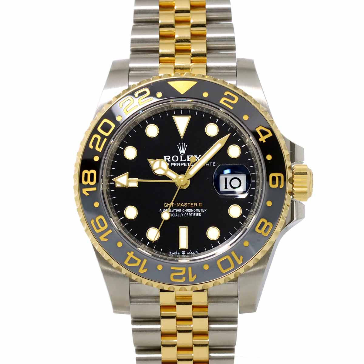 ROLEX GMTマスター2 コンビ 126713GRNR ランダム ルーレット メンズ 腕時計 デイト ブラック K18YG 自動巻き GMT Master2 ロレックス 90310144