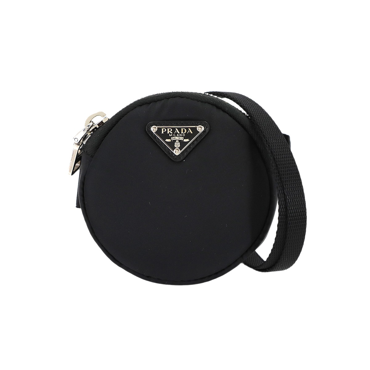 PRADA ラウンド ショルダー ポーチ ナイロン ブラック 1TT129 シルバー 金具 Pouch プラダ 90309919