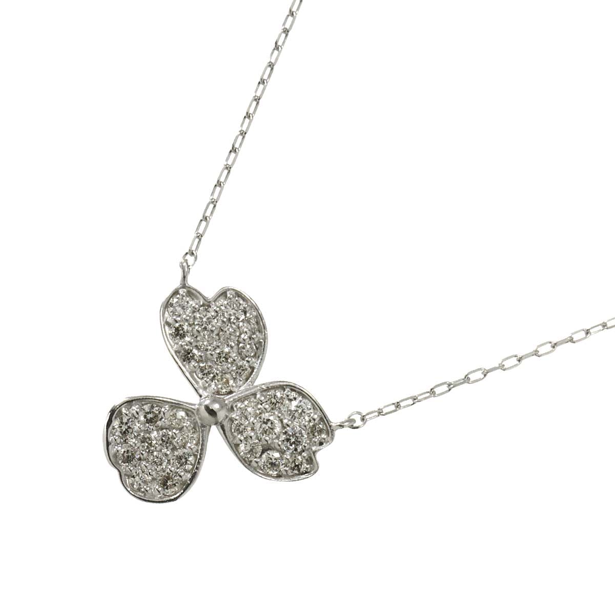 ダイヤ 0.24ct ネックレス 41cm K18 WG ホワイトゴールド 750 Diamond Necklace 90308780