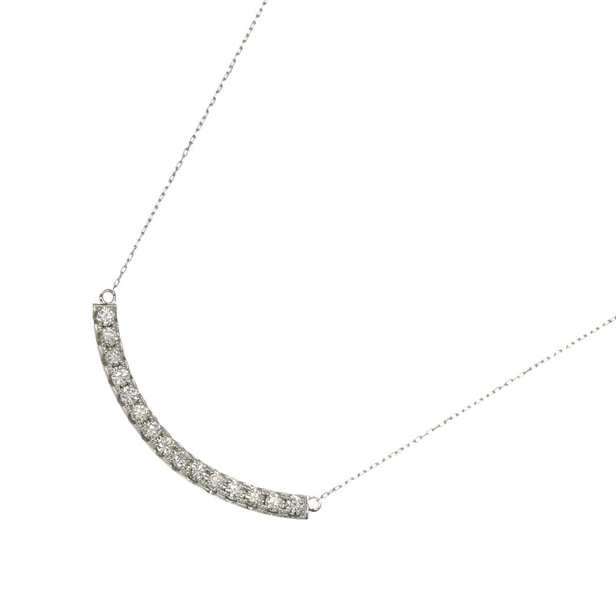 ダイヤ 0.50ct ネックレス 44cm K18 WG ホワイトゴールド 750 Diamond Necklace 90309406
