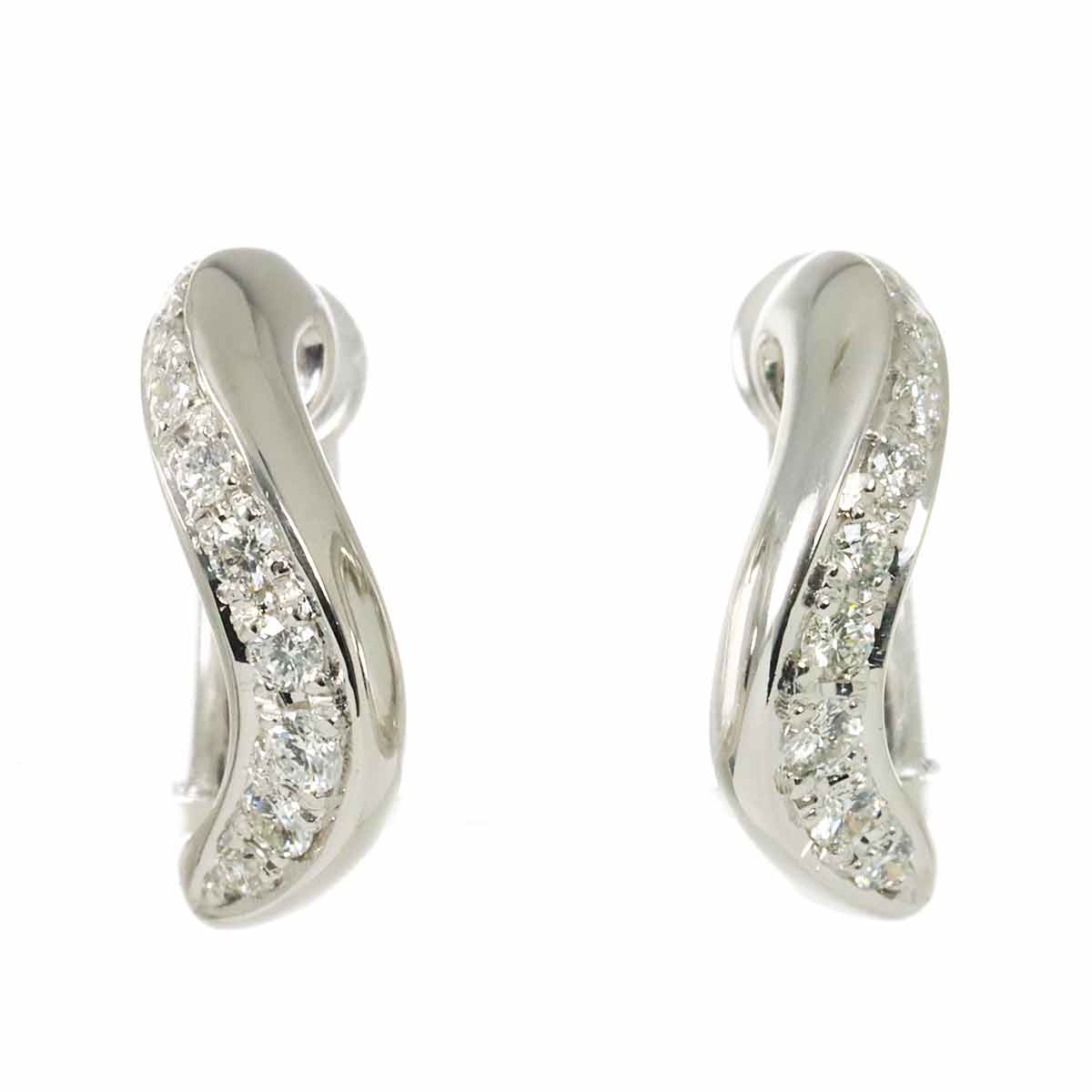 TASAKI ダイヤ 0.12ct/0.12ct イヤリング K18 WG ホワイトゴールド 750 田崎真珠 Earrings Clip on タサキ 90308116