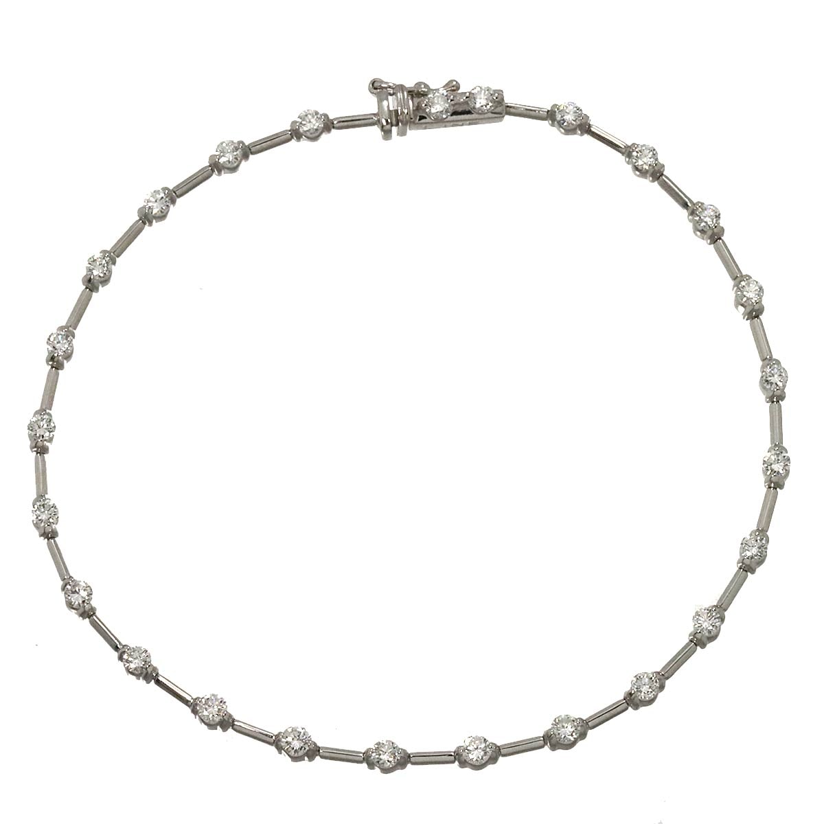 DE BEERS LINE ダイヤ 1.25ct ブレスレット 17.5cm K18 WG ホワイトゴールド 750 Diamond Bracelet デビアス ライン 90309490