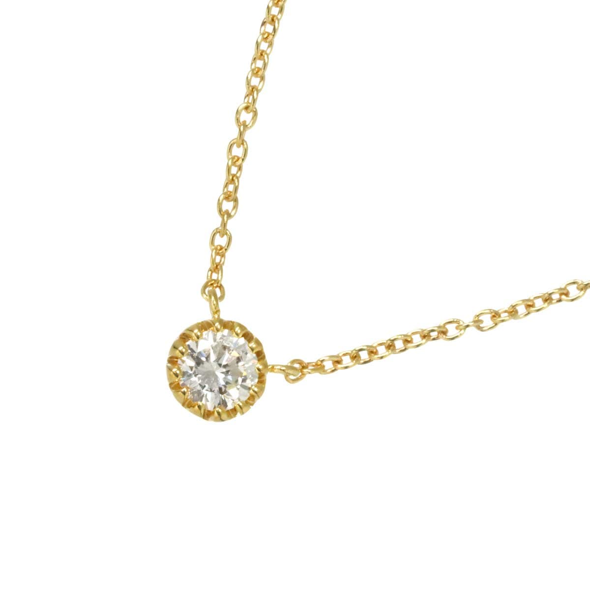 Star Jewelry ダイヤ 0.12ct ネックレス 40cm K18 YG イエローゴールド 750 Diamond Necklace スタージュエリー 90310458