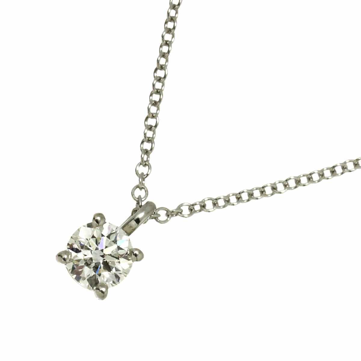 TIFFANY&CO. ソリティア ダイヤ 0.32ct I/VS1/3EX ネックレス 40cm Pt プラチナ Diamond Necklace【鑑定書付き】ティファニー 90310901