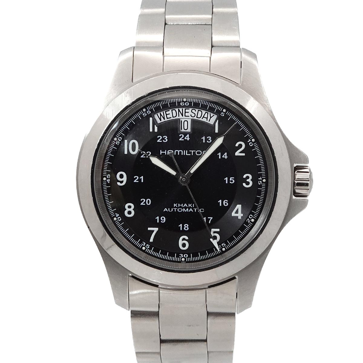HAMILTON カーキキング H644550 メンズ 腕時計 デイデイト ブラック オートマ 自動巻き ウォッチ Khaki ハミルトン 90312977