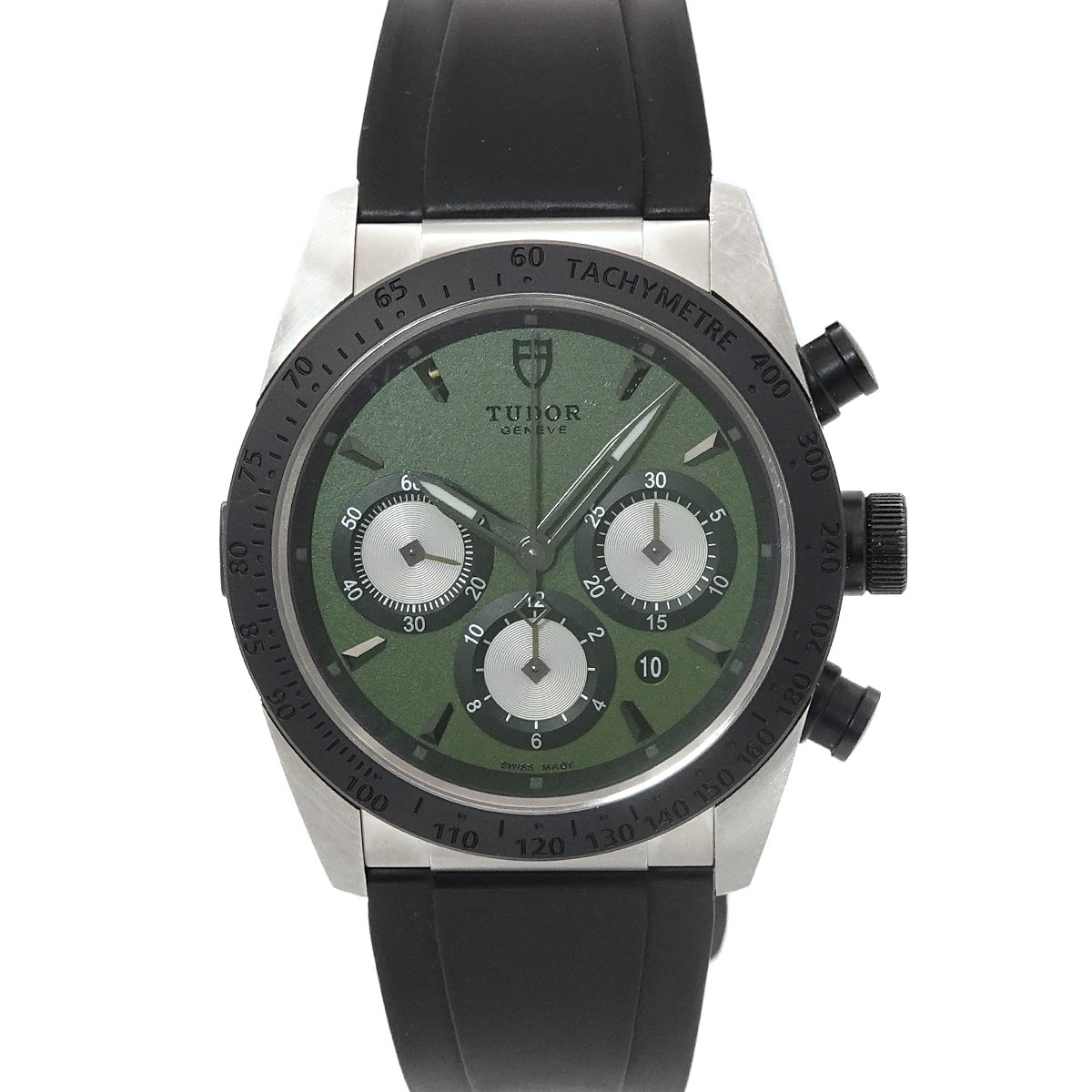 TUDOR ファストライダー クロノグラフ 42010N メンズ 腕時計 デイト グリーン オートマ 自動巻き ウォッチ Fastrider チューダー チュードル 90313050