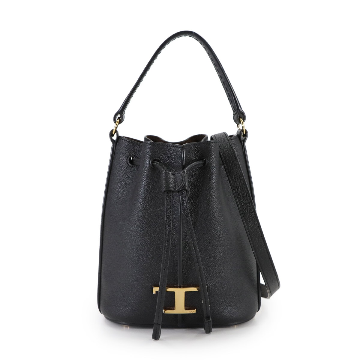 TOD'S Tタイムレス バケットバッグ 2way ハンド ショルダー バッグ レザー ブラック XBWTSAQ0000 T Timeless Bucket Bag トッズ 90309276