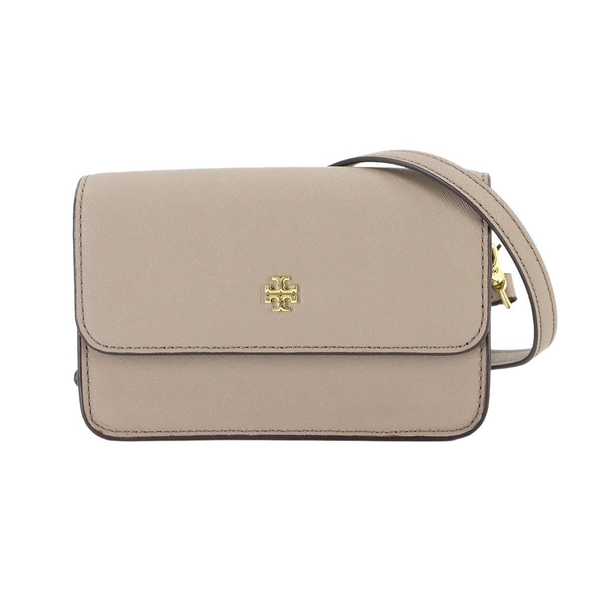 TORY BURCH ミニ ショルダー バッグ レザー グレージュ ゴールド 金具 Shoulder Bag トリーバーチ 90309322