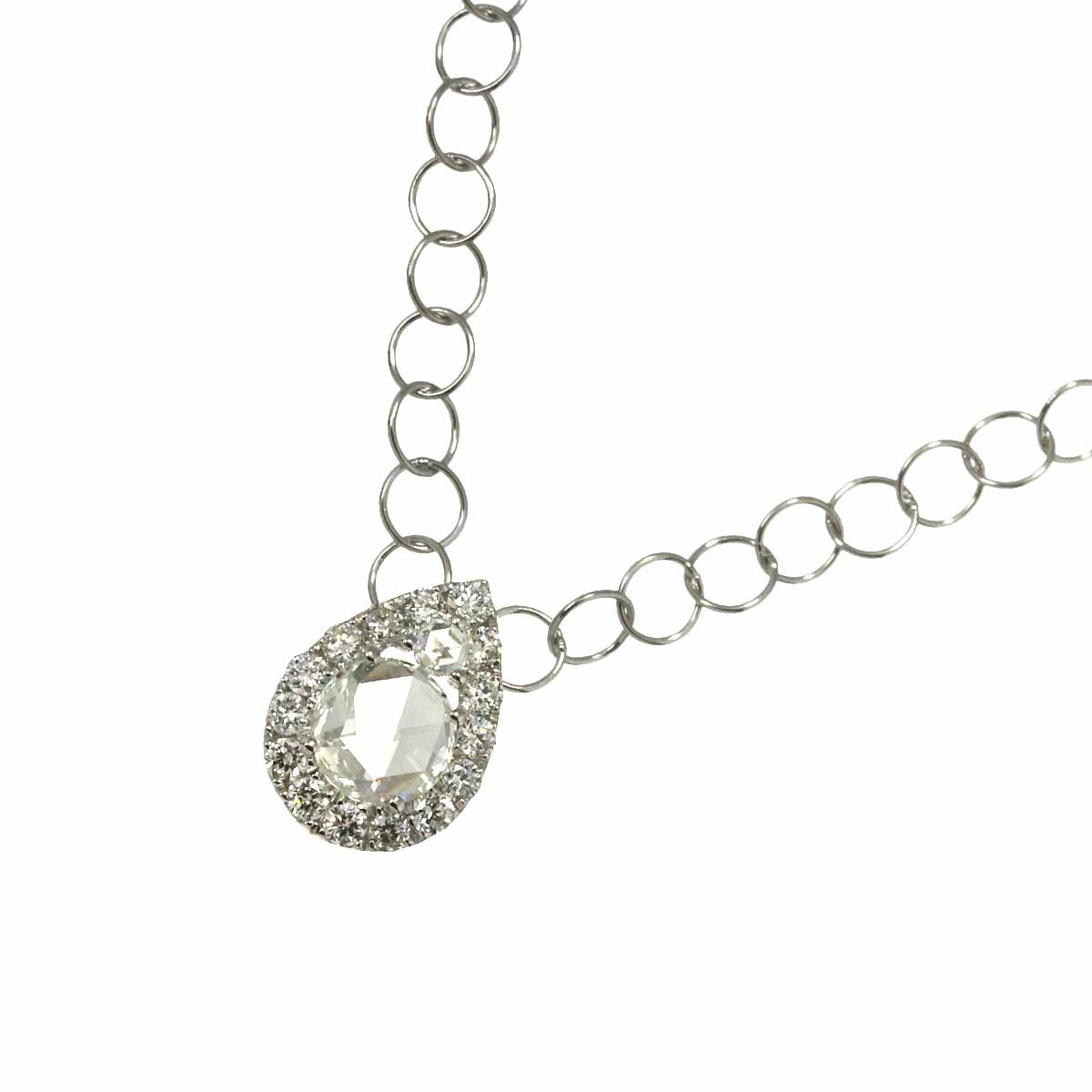 ダイヤ 0.37ct ネックレス 50cm K18 WG ホワイトゴールド 750 Diamond Necklace 90308762