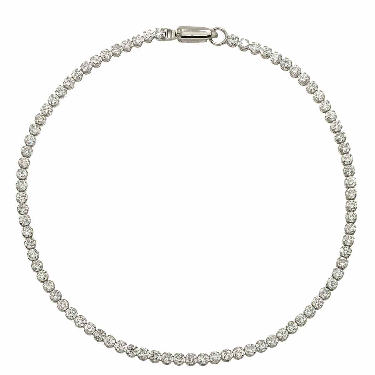 ダイヤ 2.09ct Pt ブレスレット 17.5cm プラチナ Diamond Bracelet 90309405