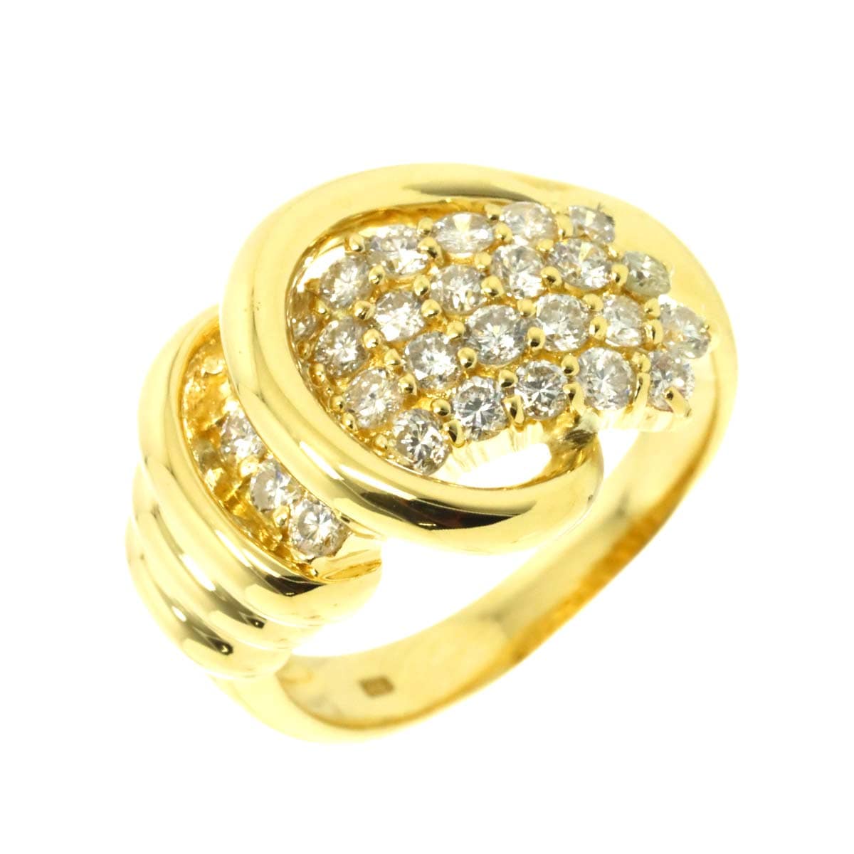 リング 12号 ダイヤ 1.00ct K18 YG イエローゴールド 750 指輪 Diamond Ring 90309413