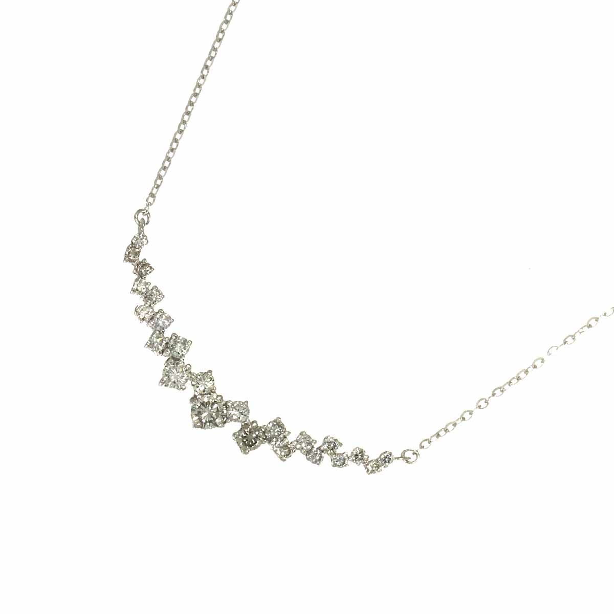 ダイヤ 0.61ct ネックレス 45cm K18 WG ホワイトゴールド 750 Diamond Necklace 90309500