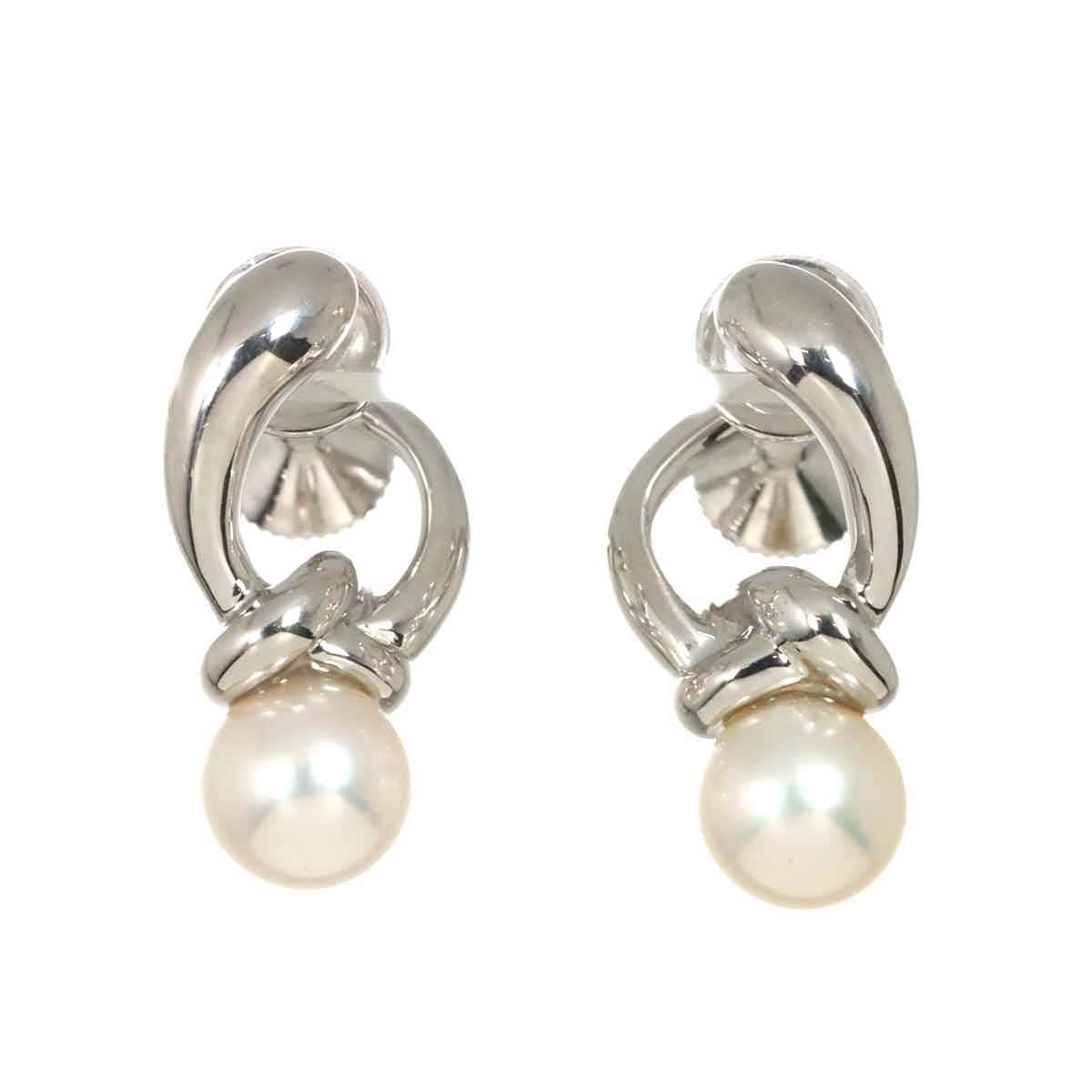 MIKIMOTO アコヤ真珠 5.5mm イヤリング K18 WG ホワイトゴールド 750 パール Akoya Pearl Earrings ミキモト 90304345