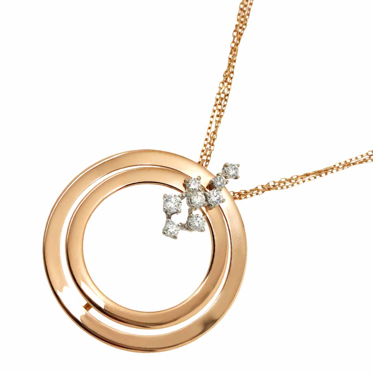 DAMIANI ソフィアローレン ダイヤ ネックレス 50cm K18 WG PG ホワイト ピンクゴールド 750 Necklace ダミアーニ 90307708