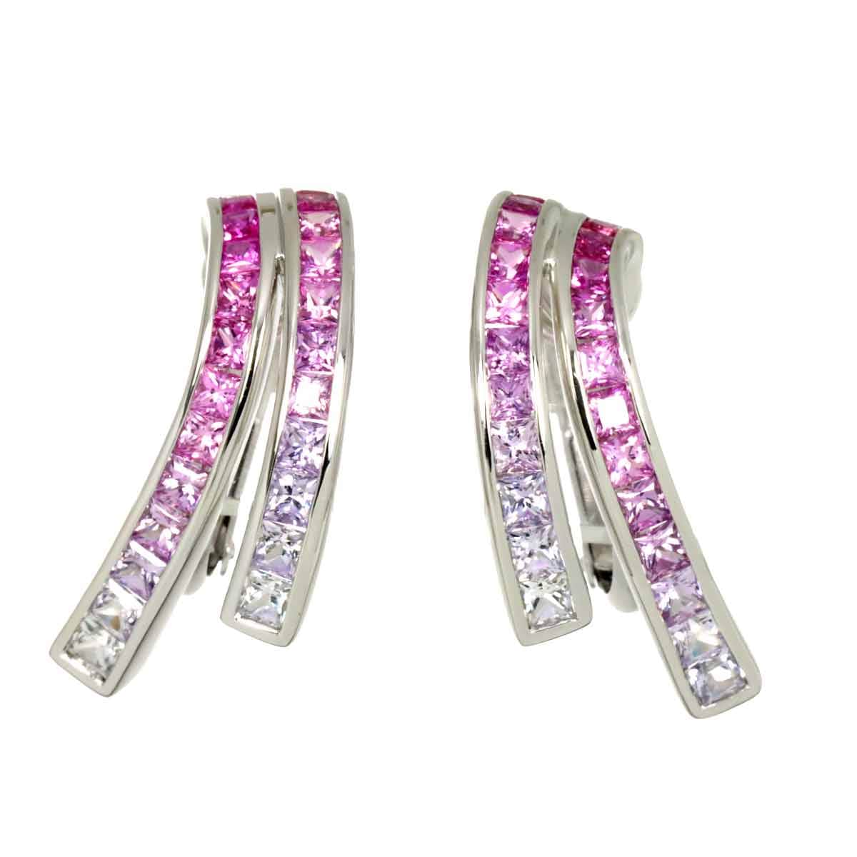 Jeunet サファイヤ 2.87ct イヤリング K18 K14 WG ホワイトゴールド 750 585 Sapphire Earrings Clip on ジュネ 90309446