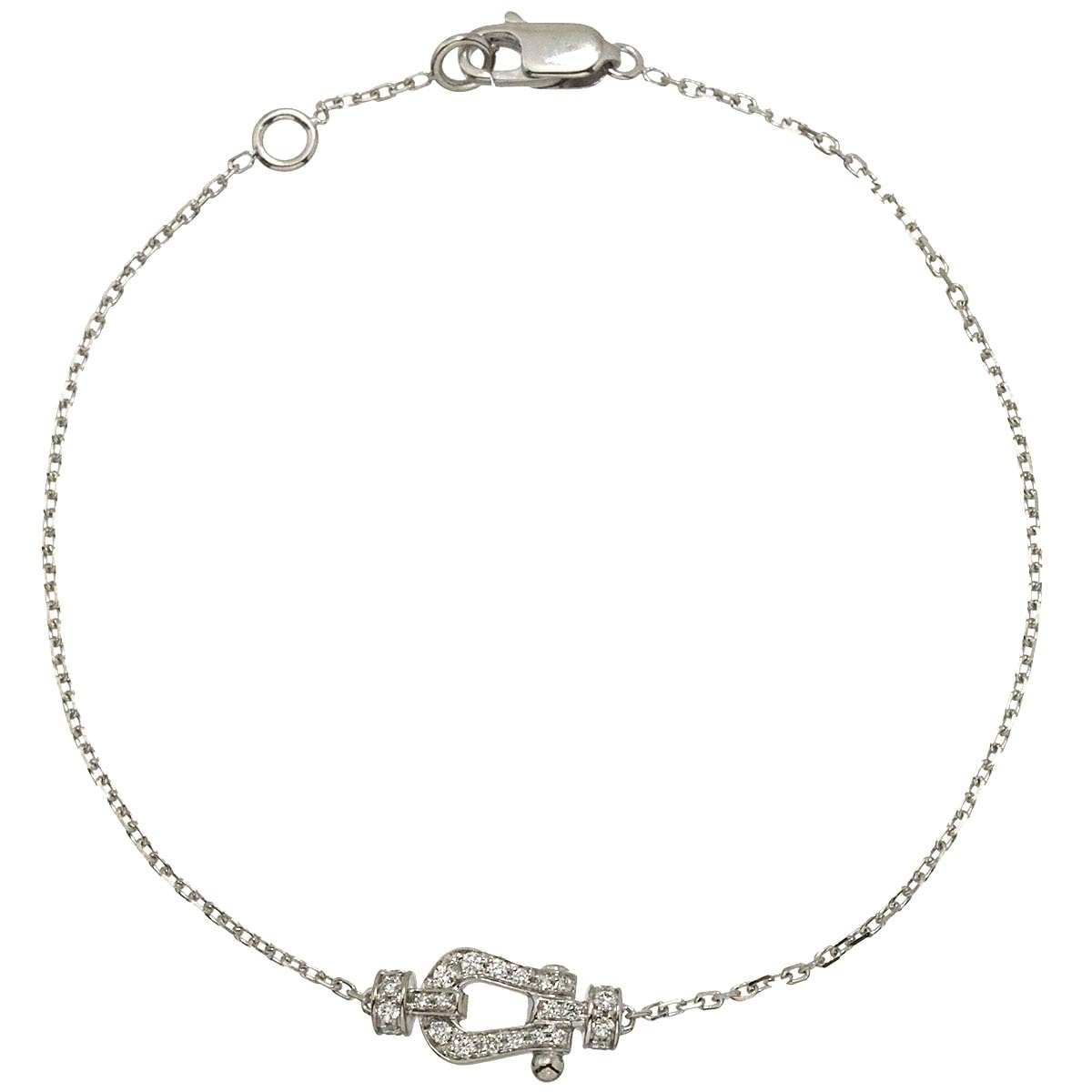 FRED フォース10 スモール SM ダイヤ ブレスレット 15.5cm K18 WG ホワイトゴールド チェーン 750 Force 10 Diamond Bracelet フレッド 90309455